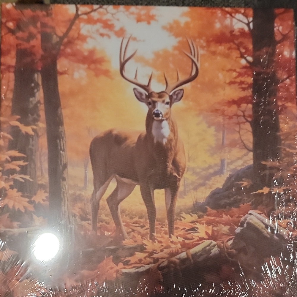 Autumn Forest Deer Canvas Wall Art